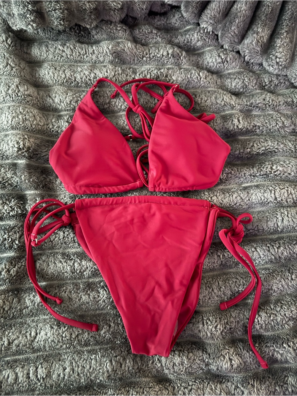 Hot Pink Tie-Side Bikini Set